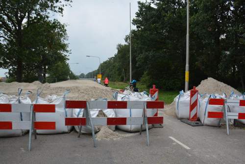 160803 Haulstersingel afsluiting zakken