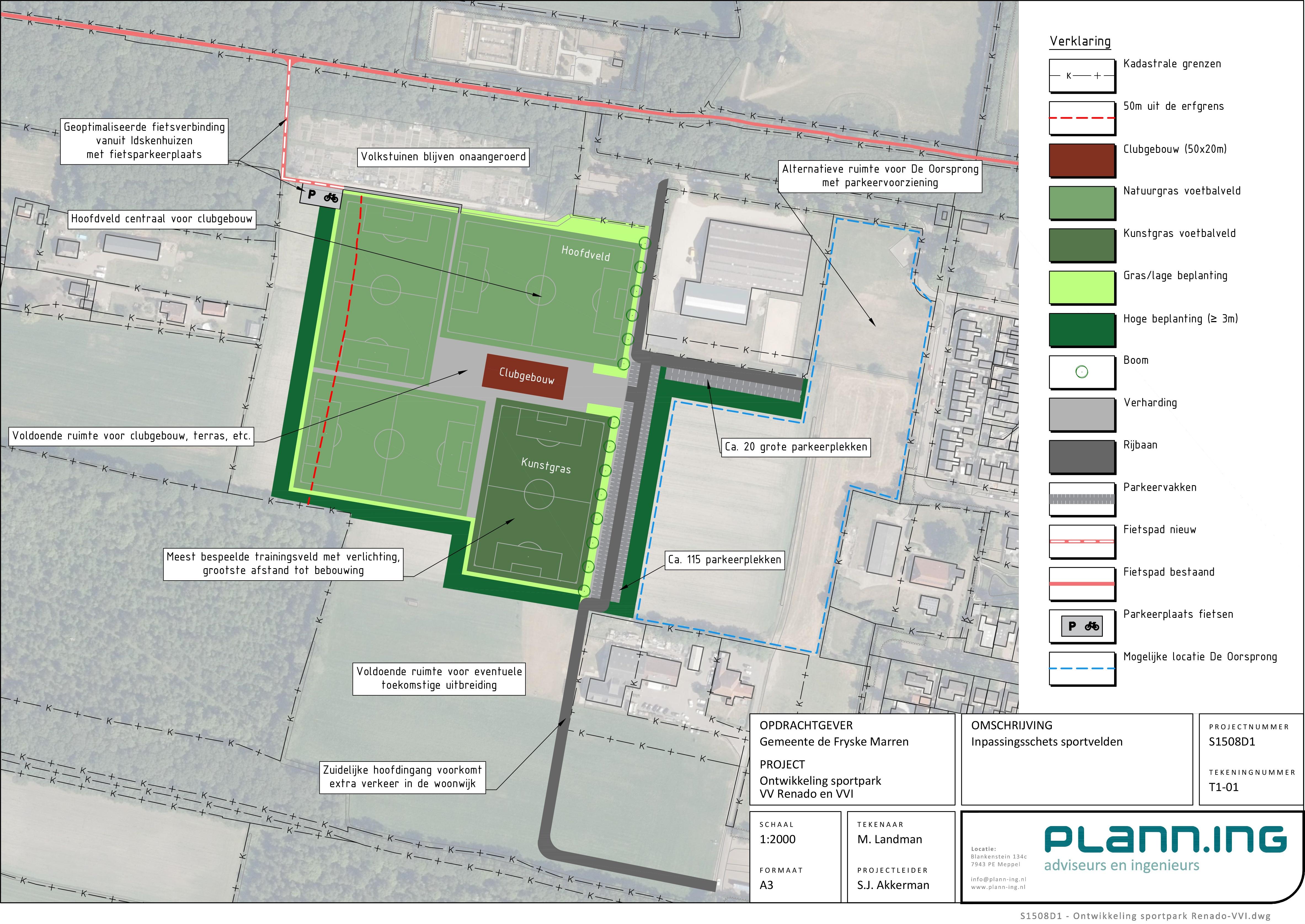 Concept Inpassingsschets sportpark Renado VVI